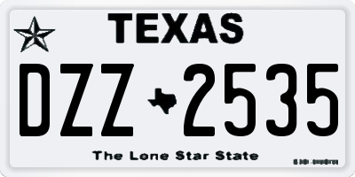 TX license plate DZZ2535