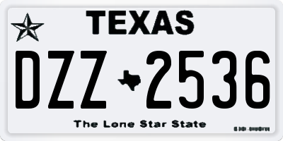 TX license plate DZZ2536