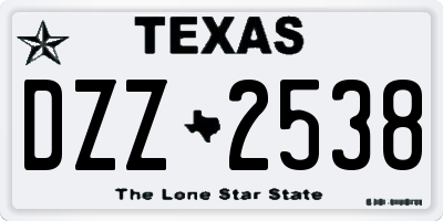 TX license plate DZZ2538