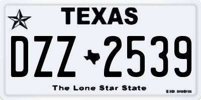 TX license plate DZZ2539
