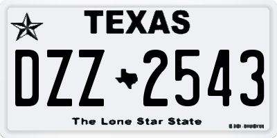 TX license plate DZZ2543