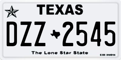 TX license plate DZZ2545