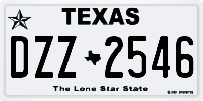 TX license plate DZZ2546