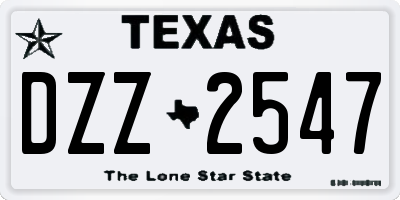 TX license plate DZZ2547