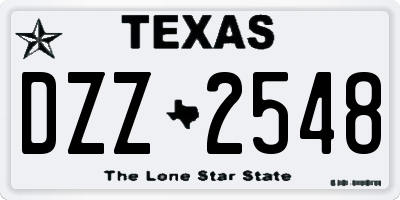 TX license plate DZZ2548