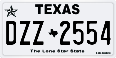 TX license plate DZZ2554