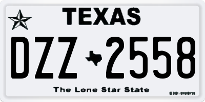 TX license plate DZZ2558