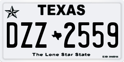 TX license plate DZZ2559