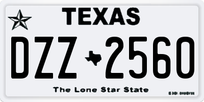 TX license plate DZZ2560