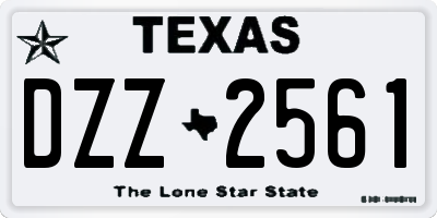 TX license plate DZZ2561