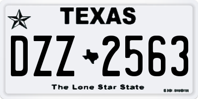 TX license plate DZZ2563