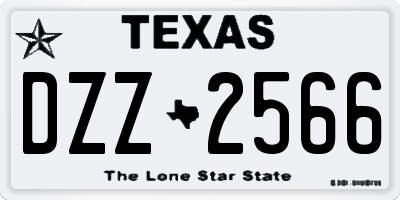 TX license plate DZZ2566