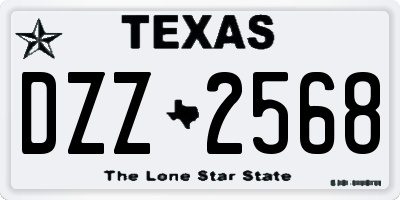 TX license plate DZZ2568