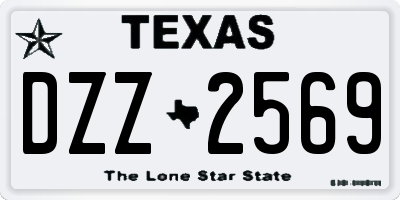 TX license plate DZZ2569