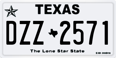 TX license plate DZZ2571