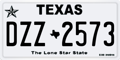 TX license plate DZZ2573