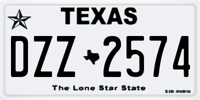 TX license plate DZZ2574