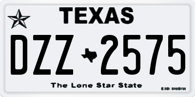 TX license plate DZZ2575