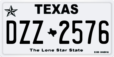 TX license plate DZZ2576