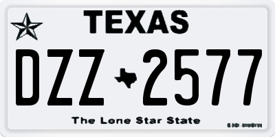 TX license plate DZZ2577