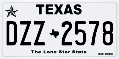 TX license plate DZZ2578