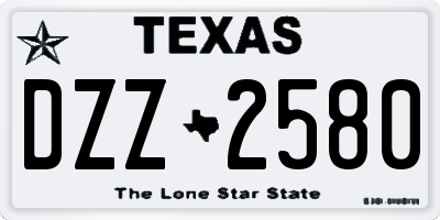 TX license plate DZZ2580