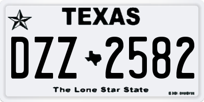 TX license plate DZZ2582