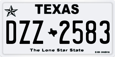 TX license plate DZZ2583