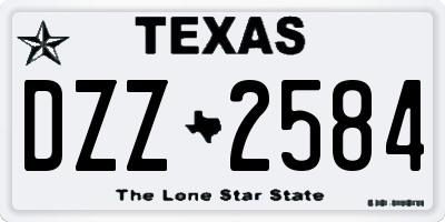 TX license plate DZZ2584