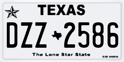 TX license plate DZZ2586