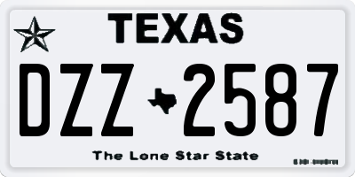 TX license plate DZZ2587