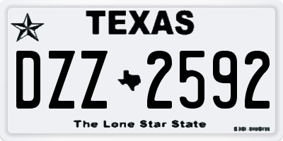 TX license plate DZZ2592