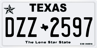 TX license plate DZZ2597