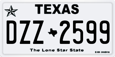 TX license plate DZZ2599