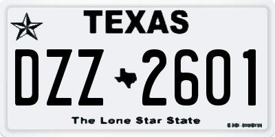 TX license plate DZZ2601
