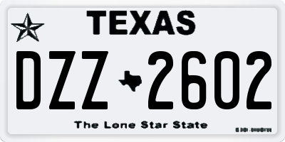 TX license plate DZZ2602