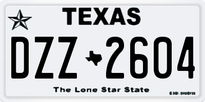 TX license plate DZZ2604