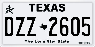 TX license plate DZZ2605