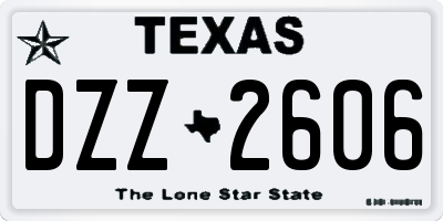 TX license plate DZZ2606