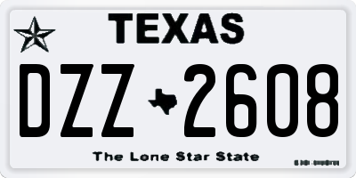 TX license plate DZZ2608