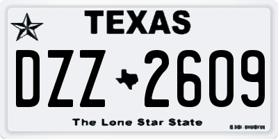 TX license plate DZZ2609