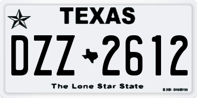 TX license plate DZZ2612