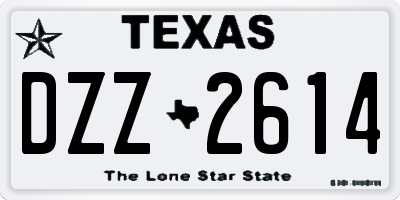 TX license plate DZZ2614