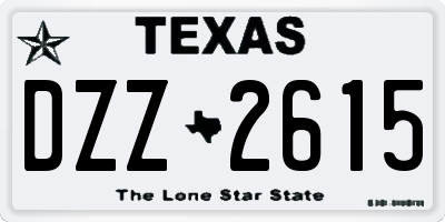 TX license plate DZZ2615