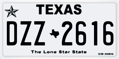 TX license plate DZZ2616