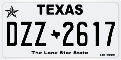 TX license plate DZZ2617