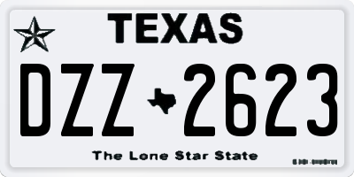 TX license plate DZZ2623