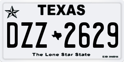 TX license plate DZZ2629