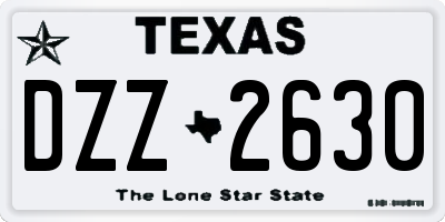 TX license plate DZZ2630