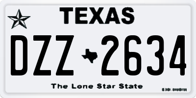 TX license plate DZZ2634
